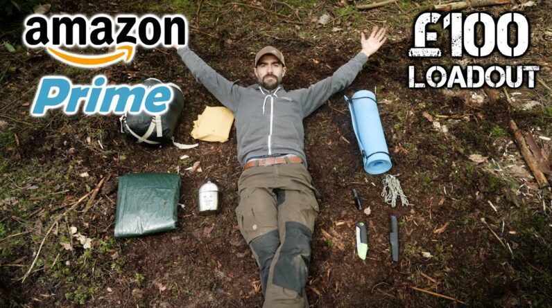 £100 Amazon Prime Camping Challenge (Next Day Delivery Bushcraft Loadout)